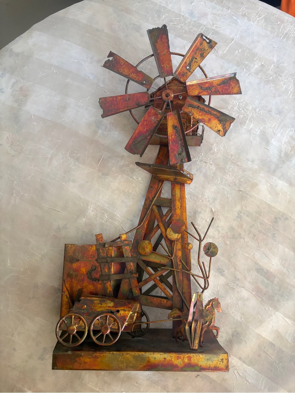 Vintage Rustic Copper Windmill Decor